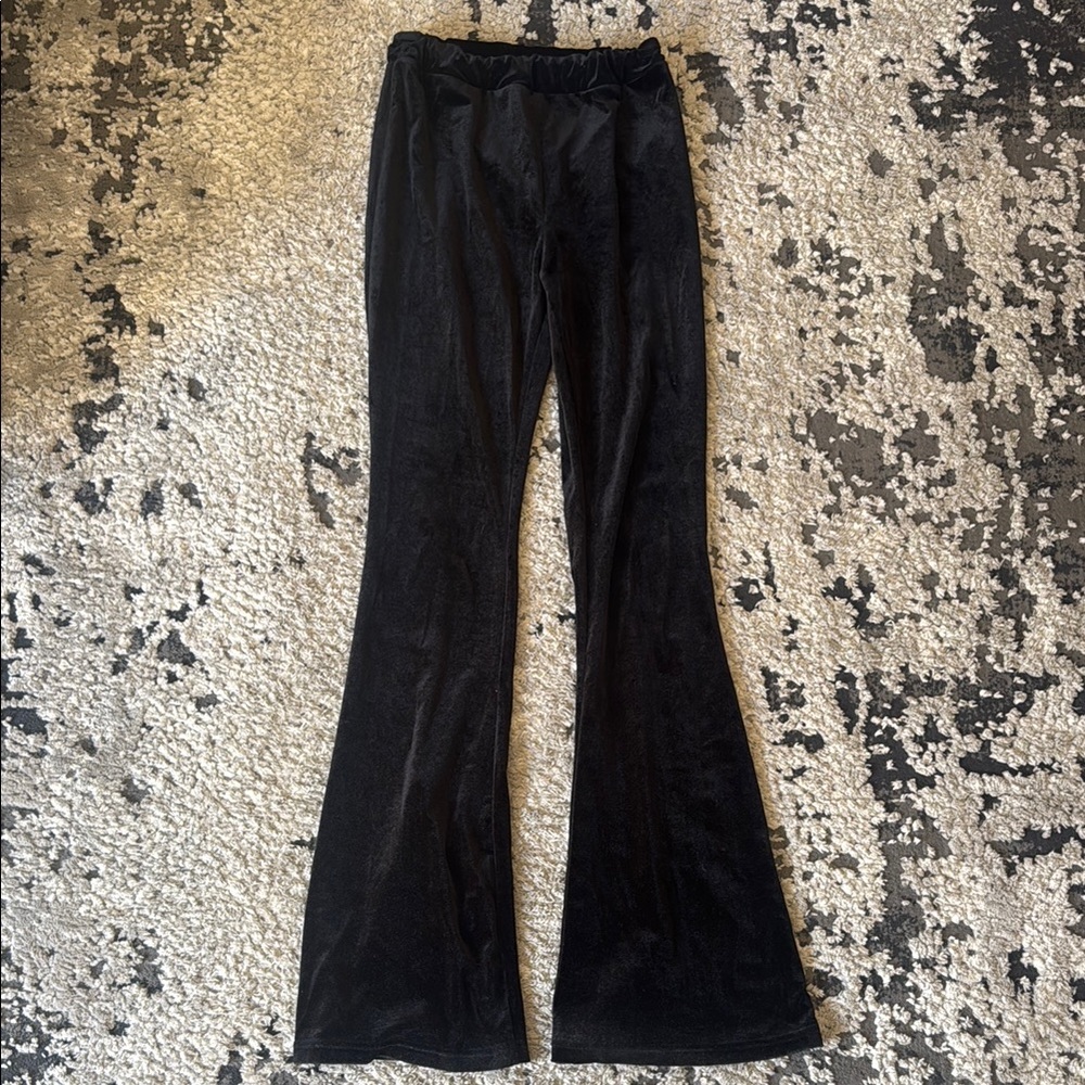Black Flared Velvet Pants